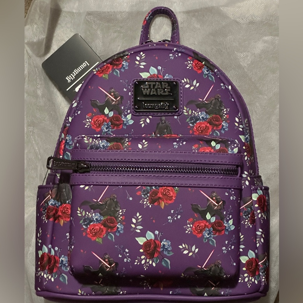 NWT Loungefly Star Wars Floral Kylo Ren Mini Backpack